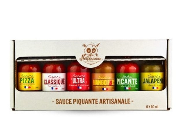 Coffret sauces piquantes artisanales Hellicious - 6 x 50 ml