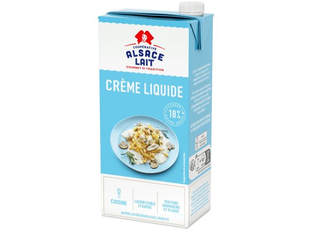 Crème fraîche liquide - 18% matière grasse - 1 litre