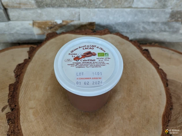 Crème dessert au lait de chèvre cacao bio - 125 g