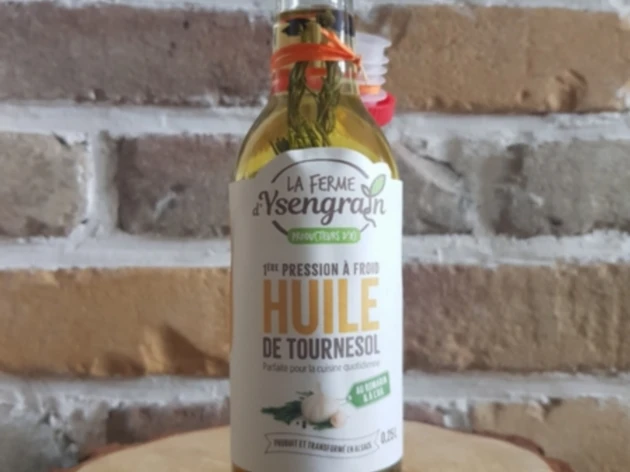 Huile de tournesol ail et romarin - 25 cl