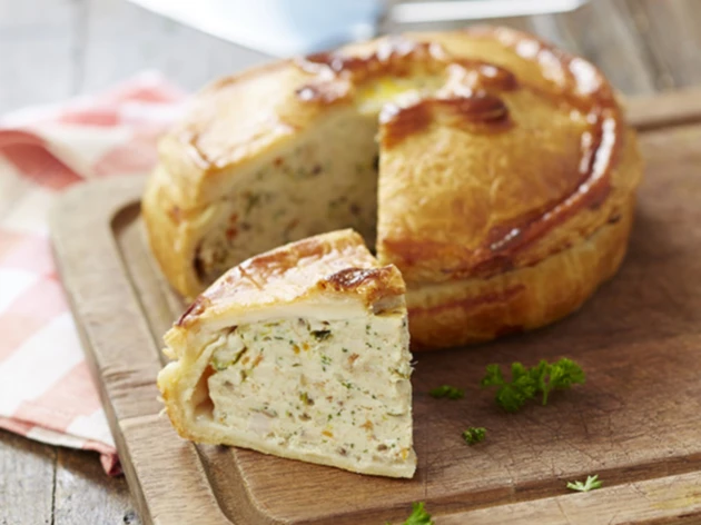 Tourte à la volaille champignons et légumes bio