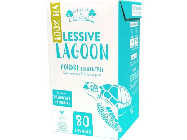 Lessive écologique en poudre bio - Lagoon - Détachant & Dégraissant - 80 machines