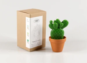 Bougie moulée artisanale - Opuntia Cactus dans son pot en terre cuite