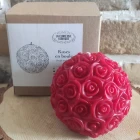 Bougie moulée artisanale - Roses en boule - 2